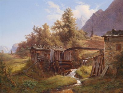 Old Mill in the Valley near Berchtesgaden, Salzburg by Robert Kummer